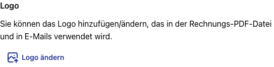 Logo-Upload-Bereich auf der Seite „Marke"