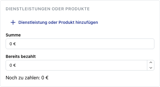 Dienstleistungen oder Produkte