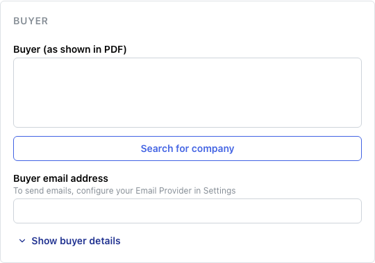 Buyer information