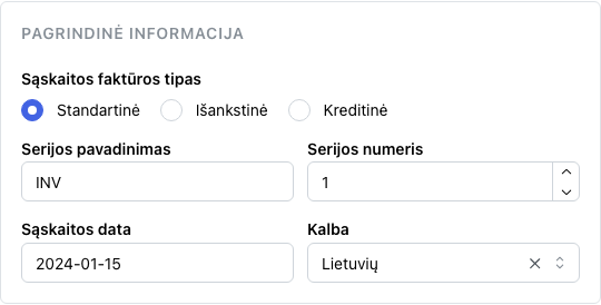 Pagrindinė informacija