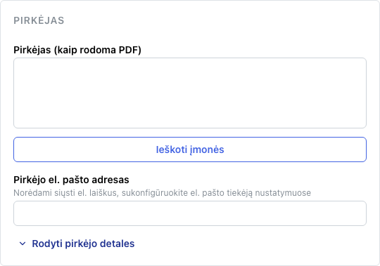 Pirkėjo informacija